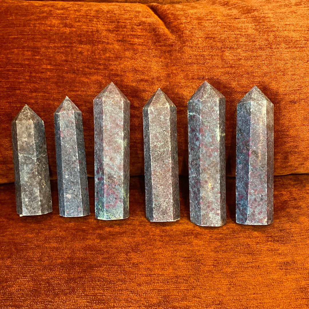 Ruby Fuchsite Obelisk Towers