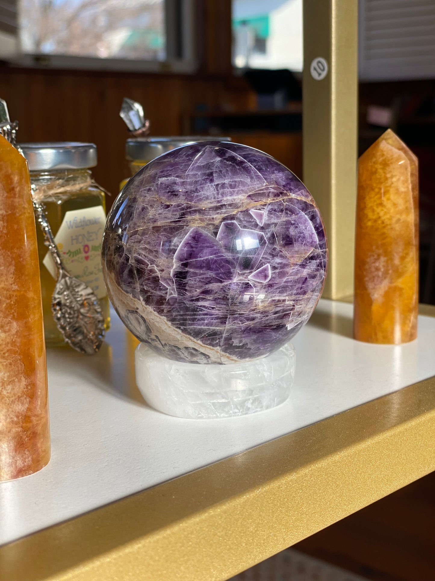 Chevron Amethyst Sphere