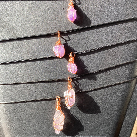 Raw Amethyst Copper Wire Wrapped Nexklace Collection by Jessica Turner