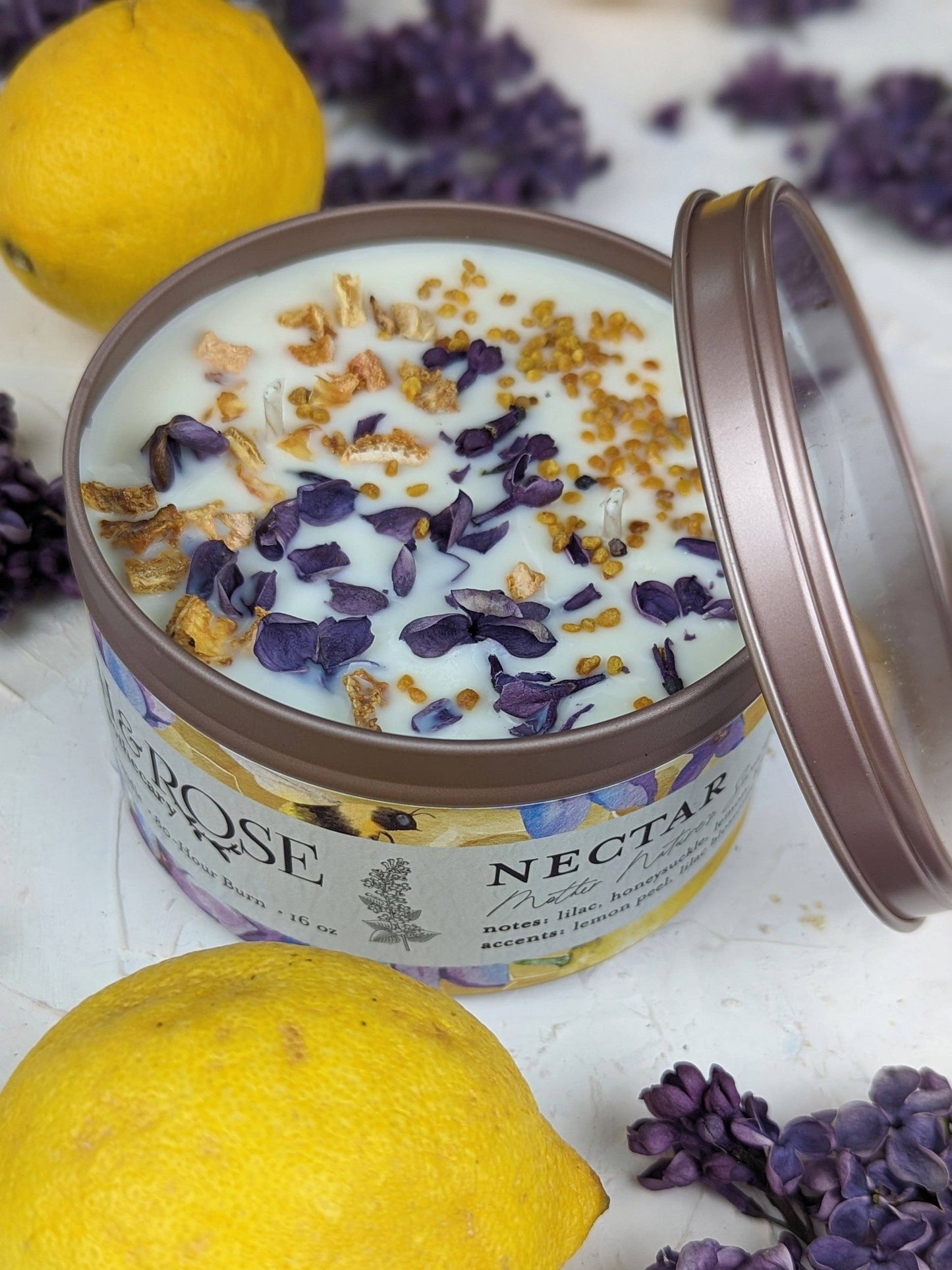 Nectar: Lilac + Lemon + Honey Candle: 4 oz