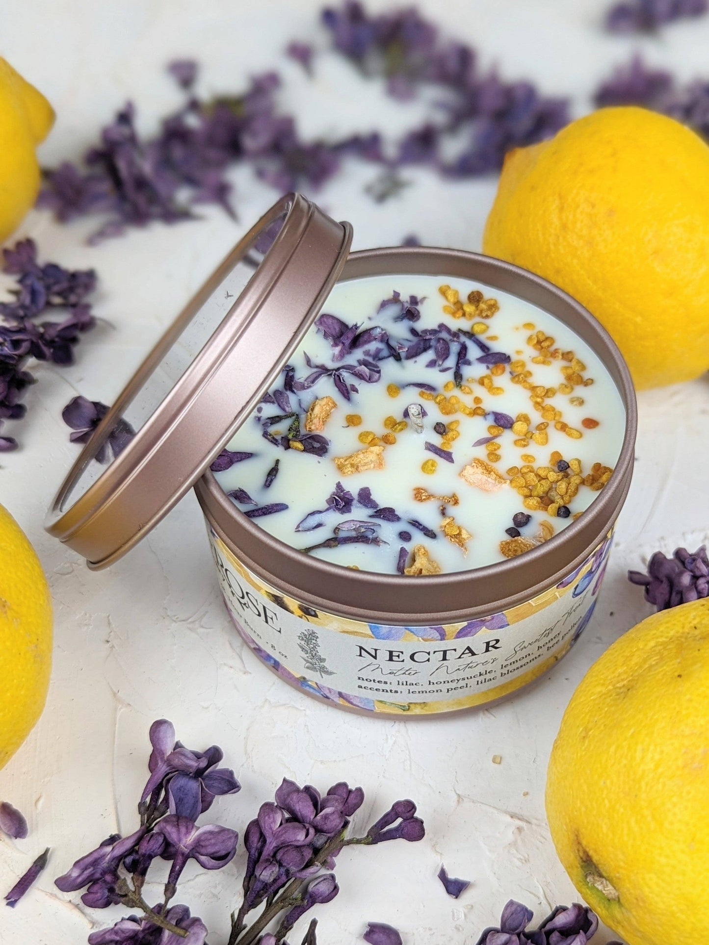 Nectar: Lilac + Lemon + Honey Candle: 4 oz