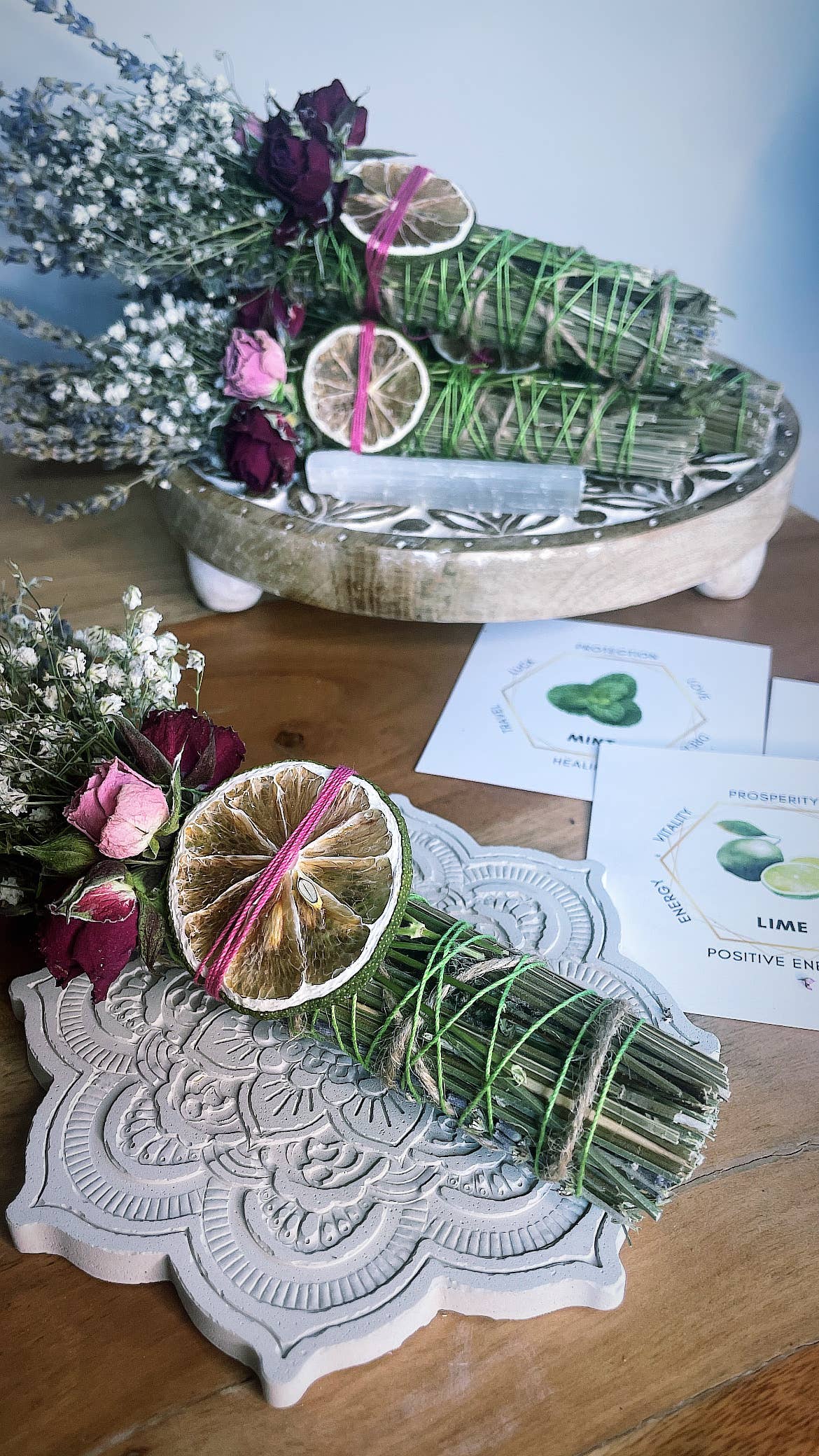 Lavender, Mint, Lime Spring Smudge Stick