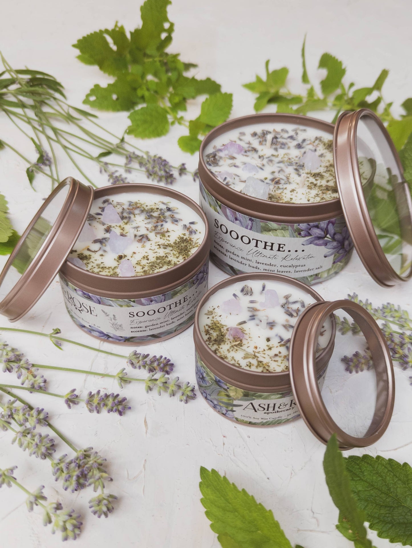 ‘Soothe’ Lavender Mint Botanical Soy Candle 4 oz