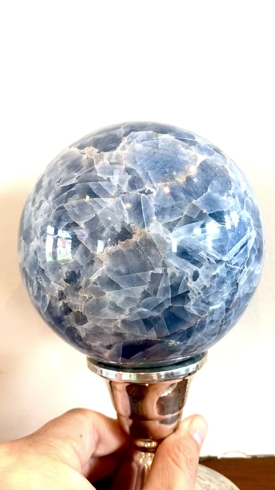 Load and play video in Gallery viewer, Blue Calcite Sphere
