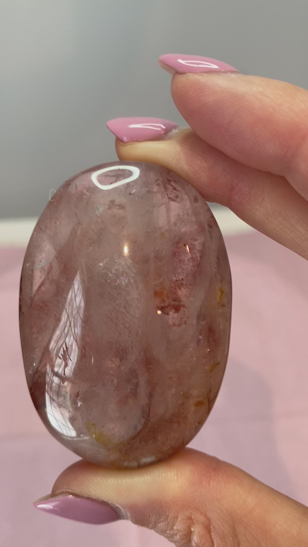 Load and play video in Gallery viewer, Fire Quartz Palmstone