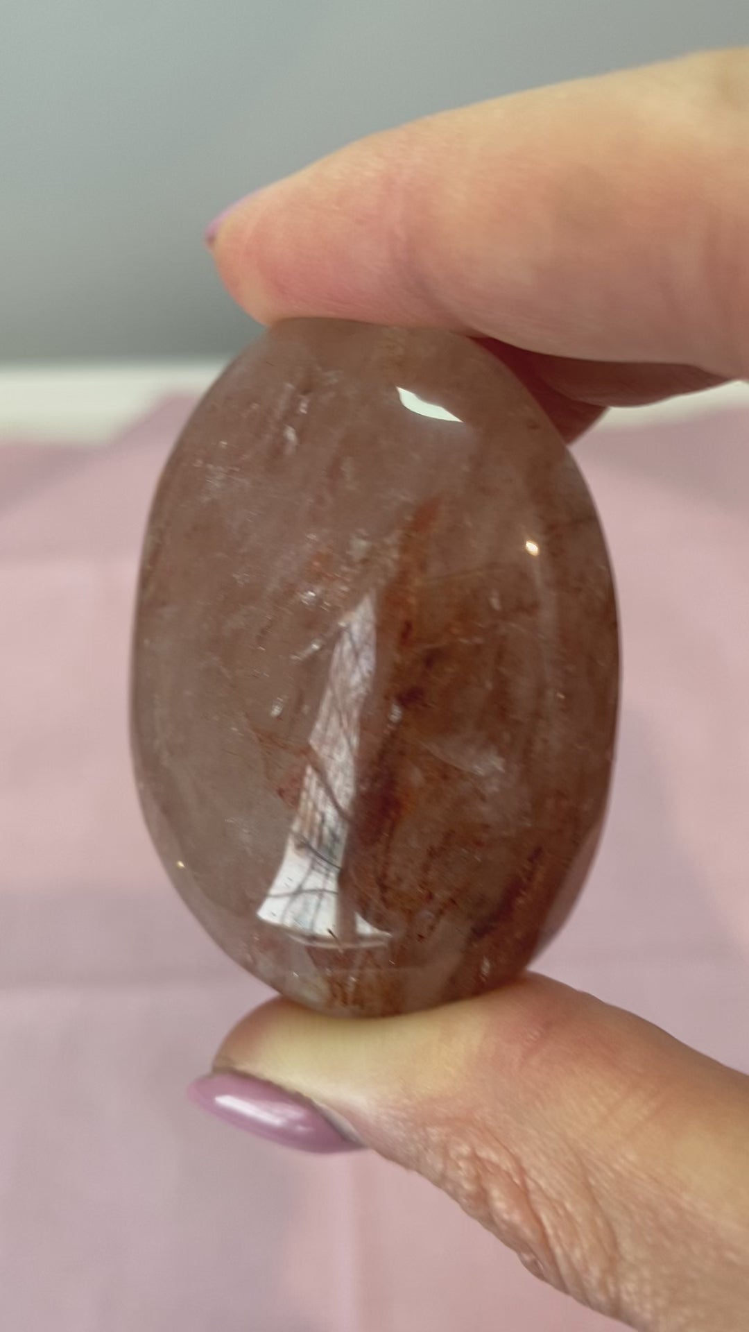 Load and play video in Gallery viewer, Fire Quartz Palmstone