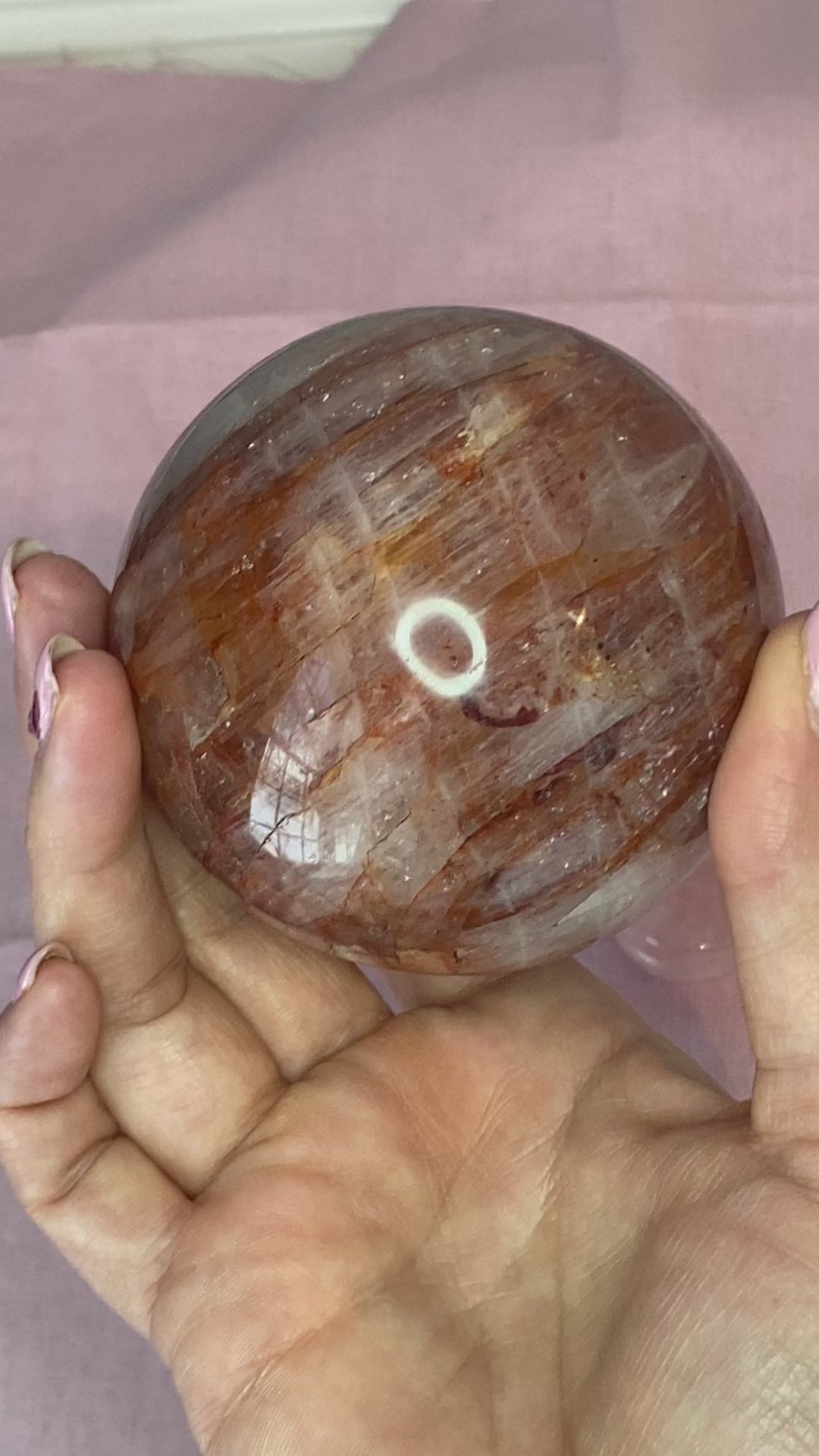 Load and play video in Gallery viewer, Fire Quartz Sphere