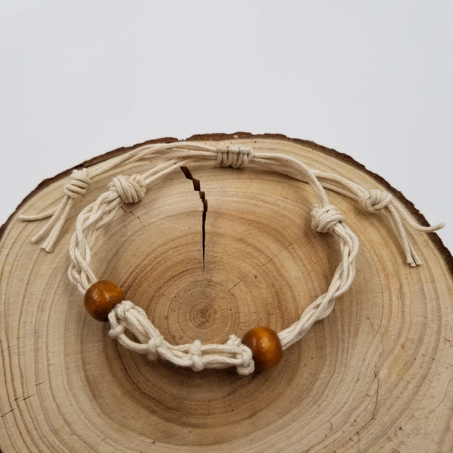 Interchangeable Macramé Cage Bracelet Without Stone in Cream
