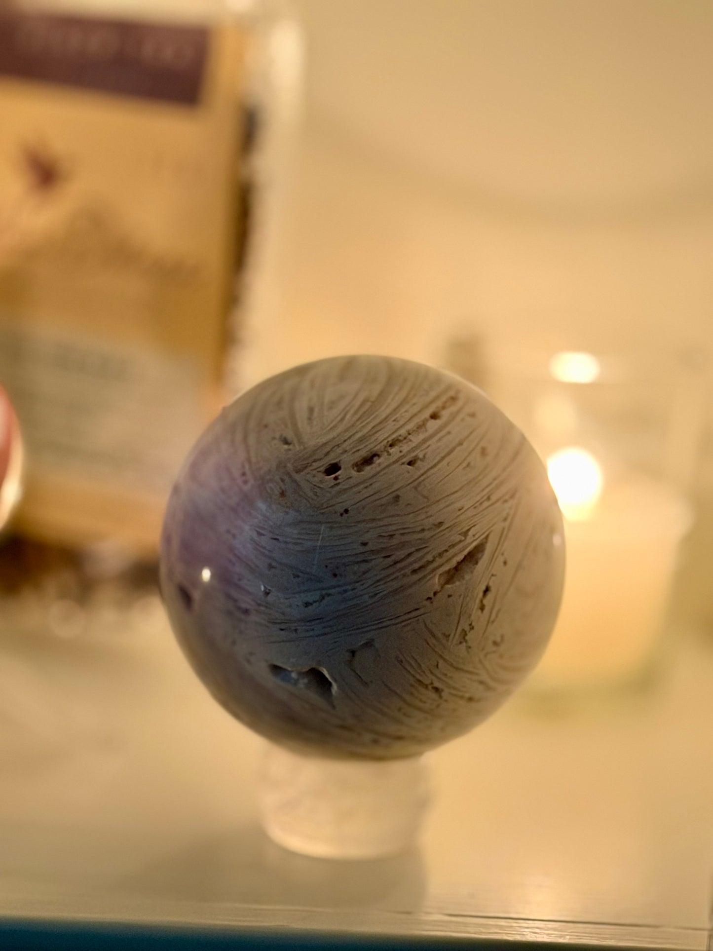 White Crazy Lace Agate Sphere (Mexico)