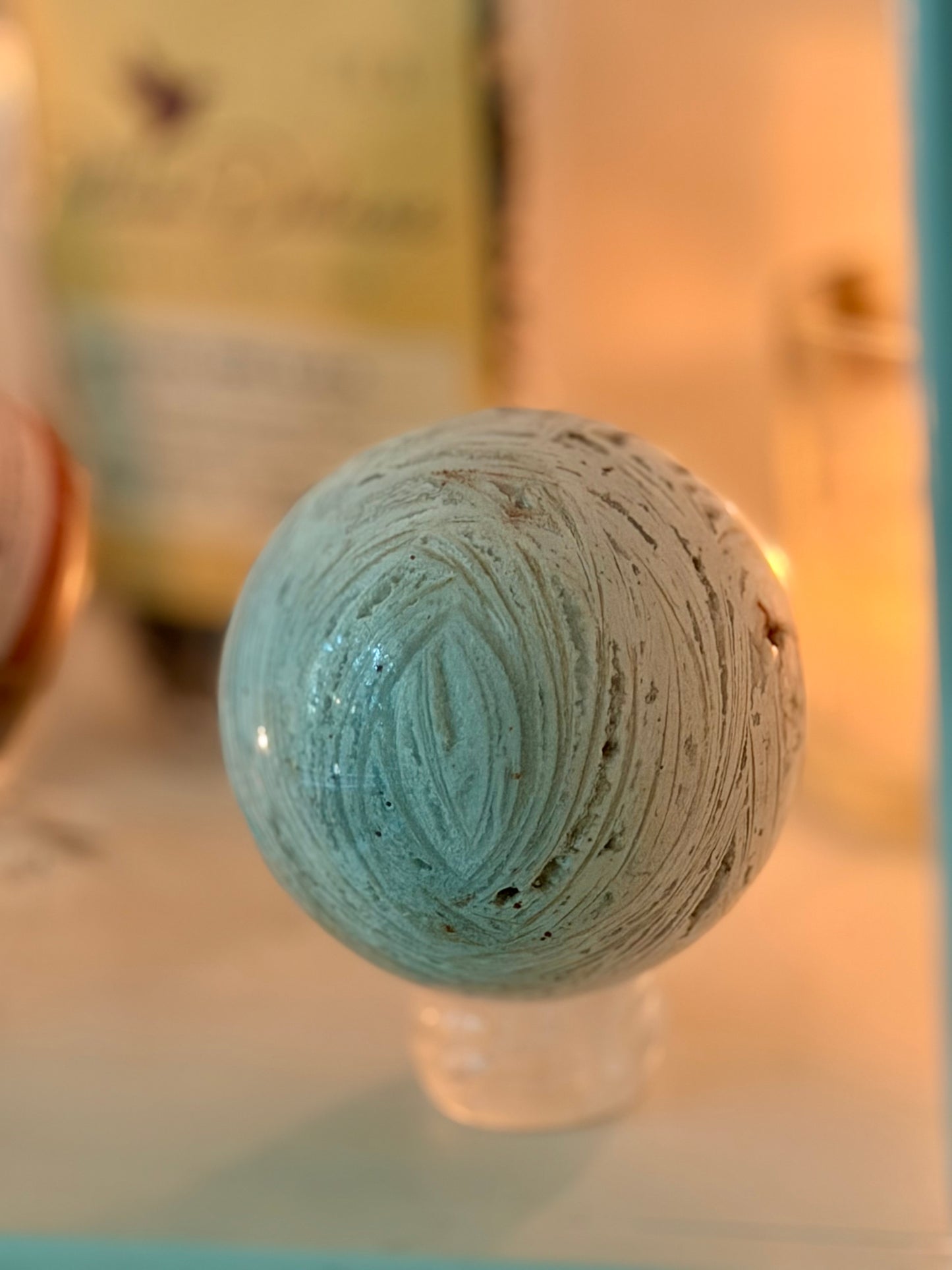 White Crazy Lace Agate Sphere (Mexico)