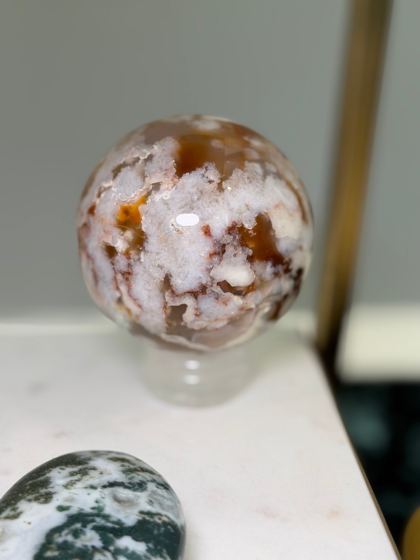 Flower Agate Sphere (2–2.5”) – Gentle Growth & Heart-Led Expansion