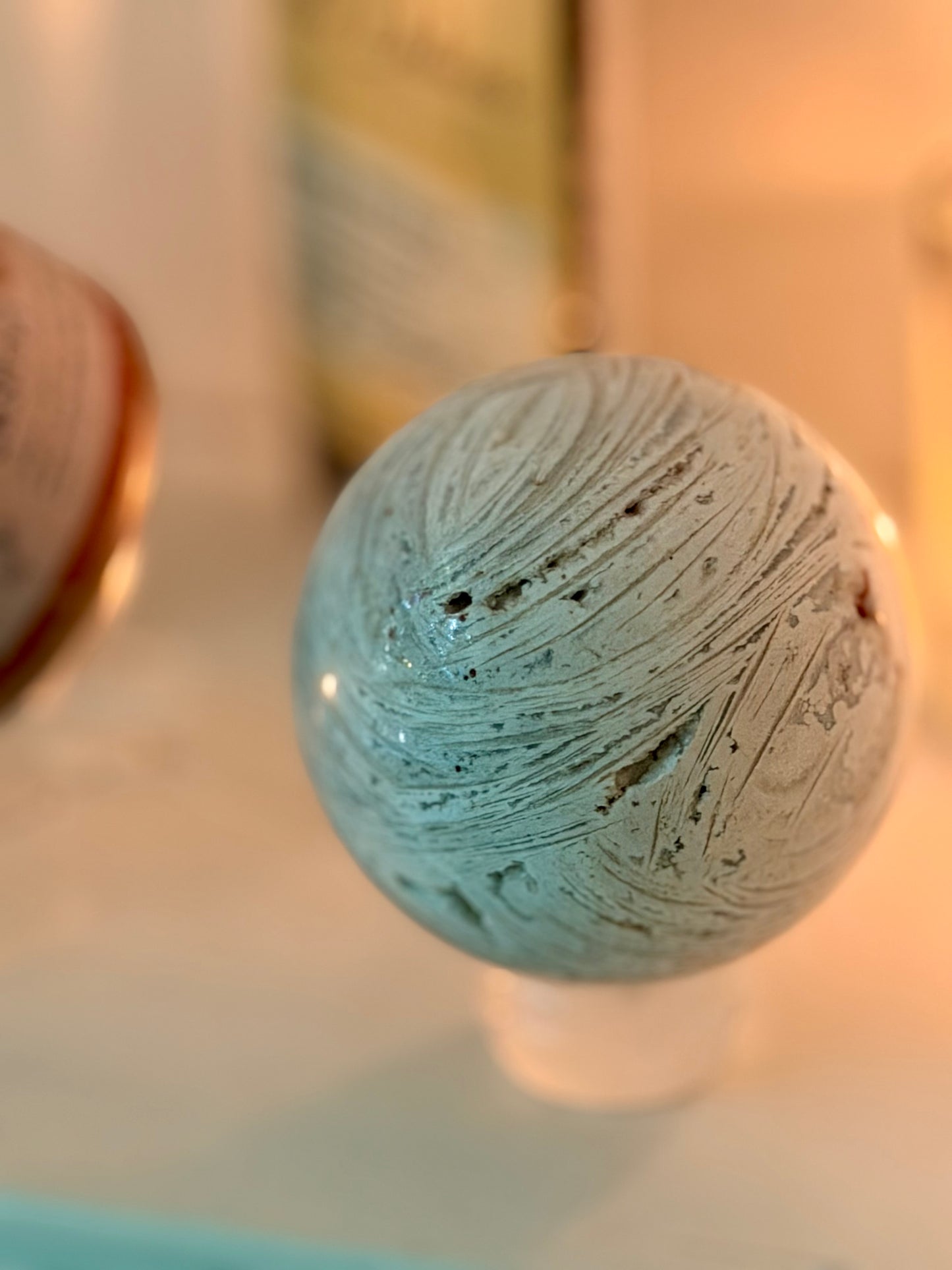 White Crazy Lace Agate Sphere (Mexico)