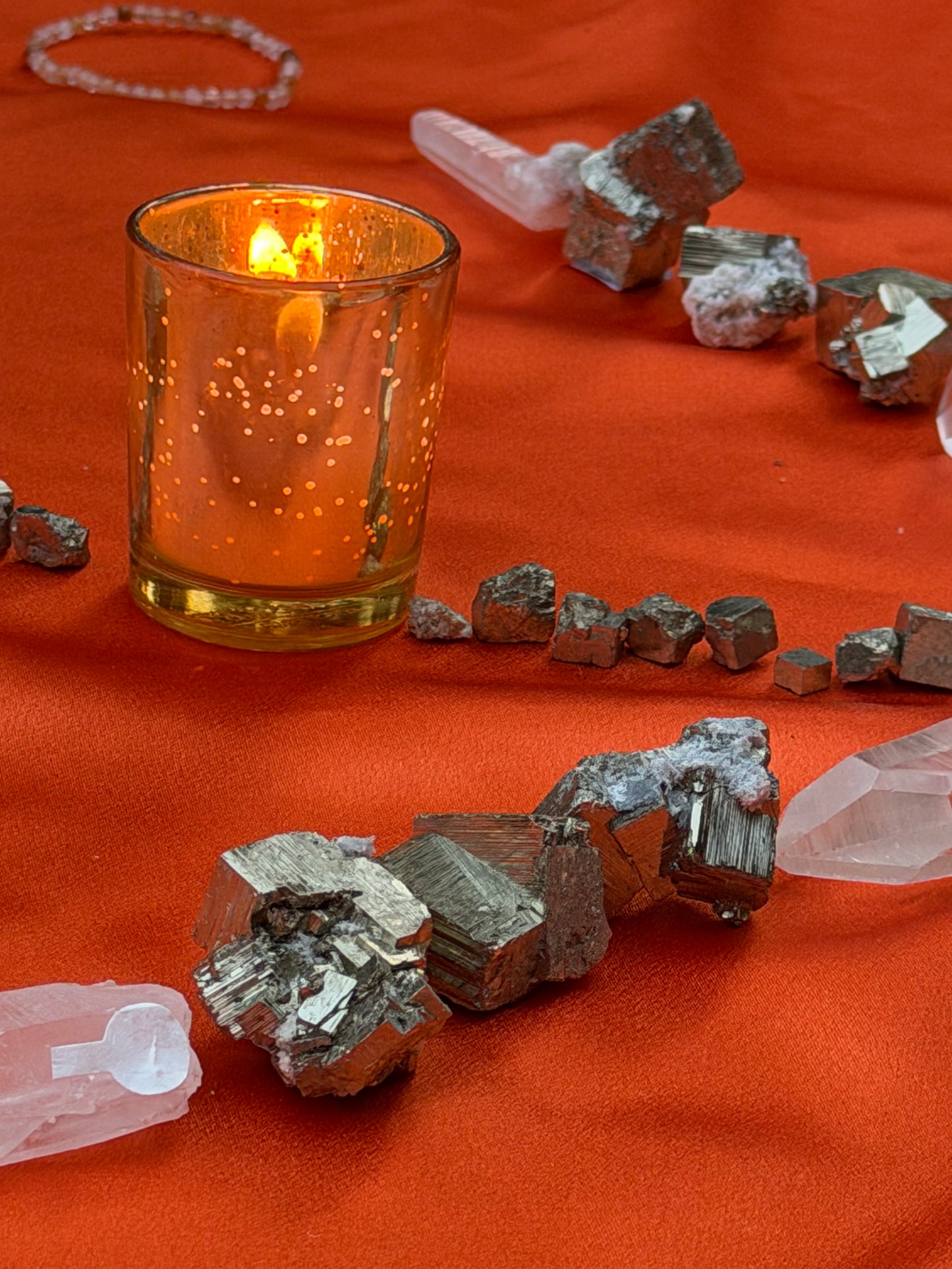 Gold Metallic Glass Votive Candle (unscented)