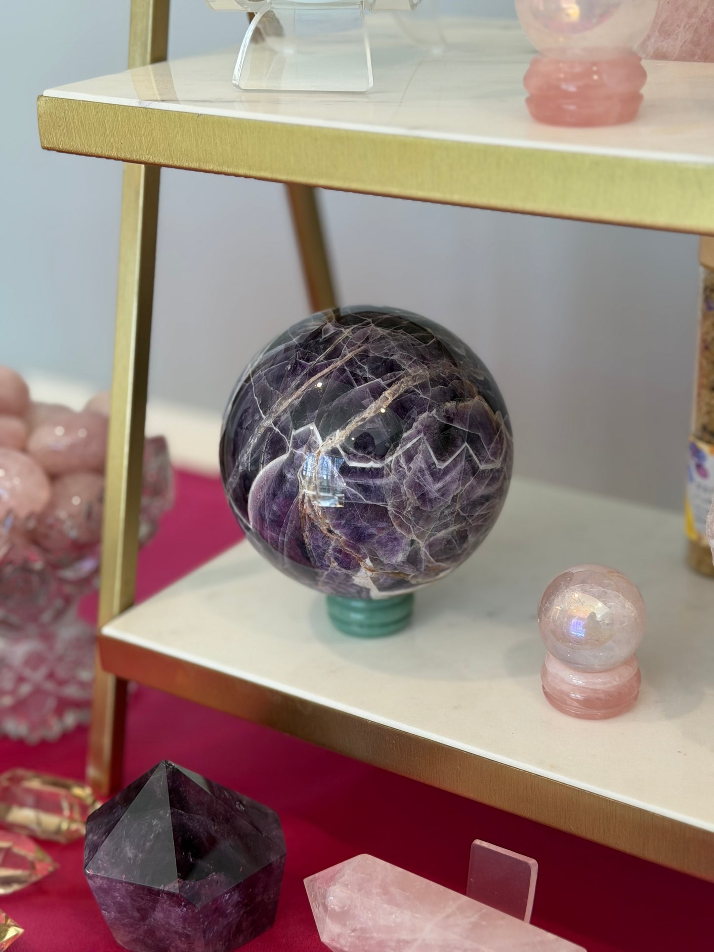 Chevron Amethyst Sphere – Brazilian Amethyst Crystal