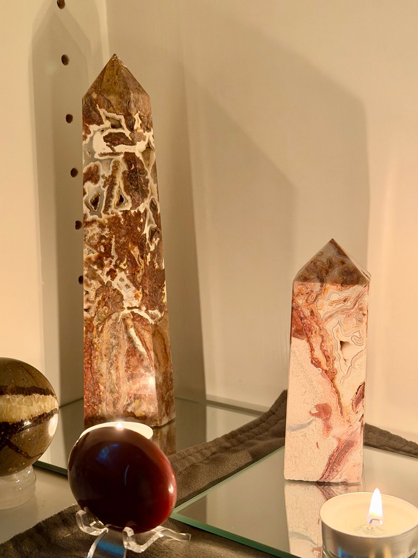 Mexican Red Crazy Lace Agate Towers