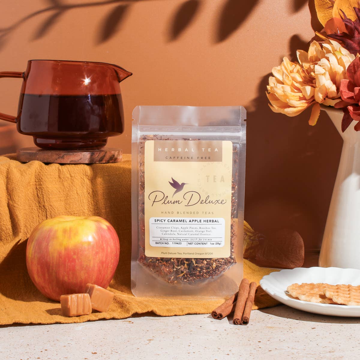 Spiced Caramel Apple Herbal Tea | Caffeine-Free Loose Leaf Tea