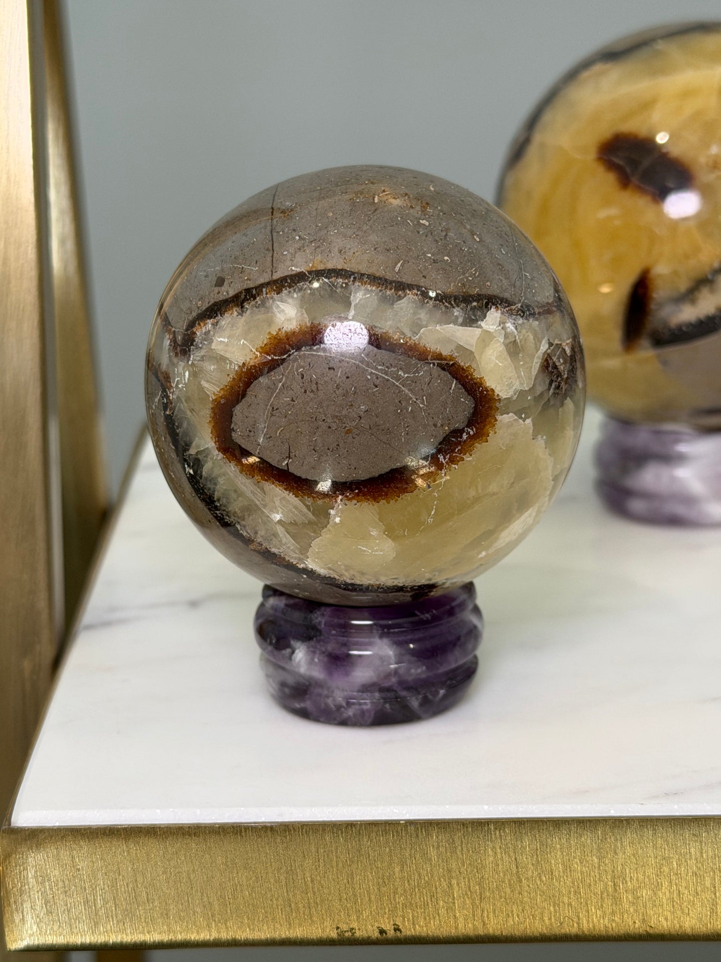 Septarian Sphere (50–85mm) – Grounding, Strength & Earth Energy