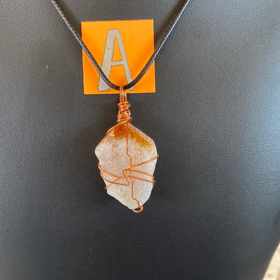 Load image into Gallery viewer, Raw Citrine Wire Wrapped With Copper Necklace Collection by Jessica Turner
