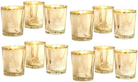COMING SOON: Gold Metallic Glass Votive Candle (unscented)