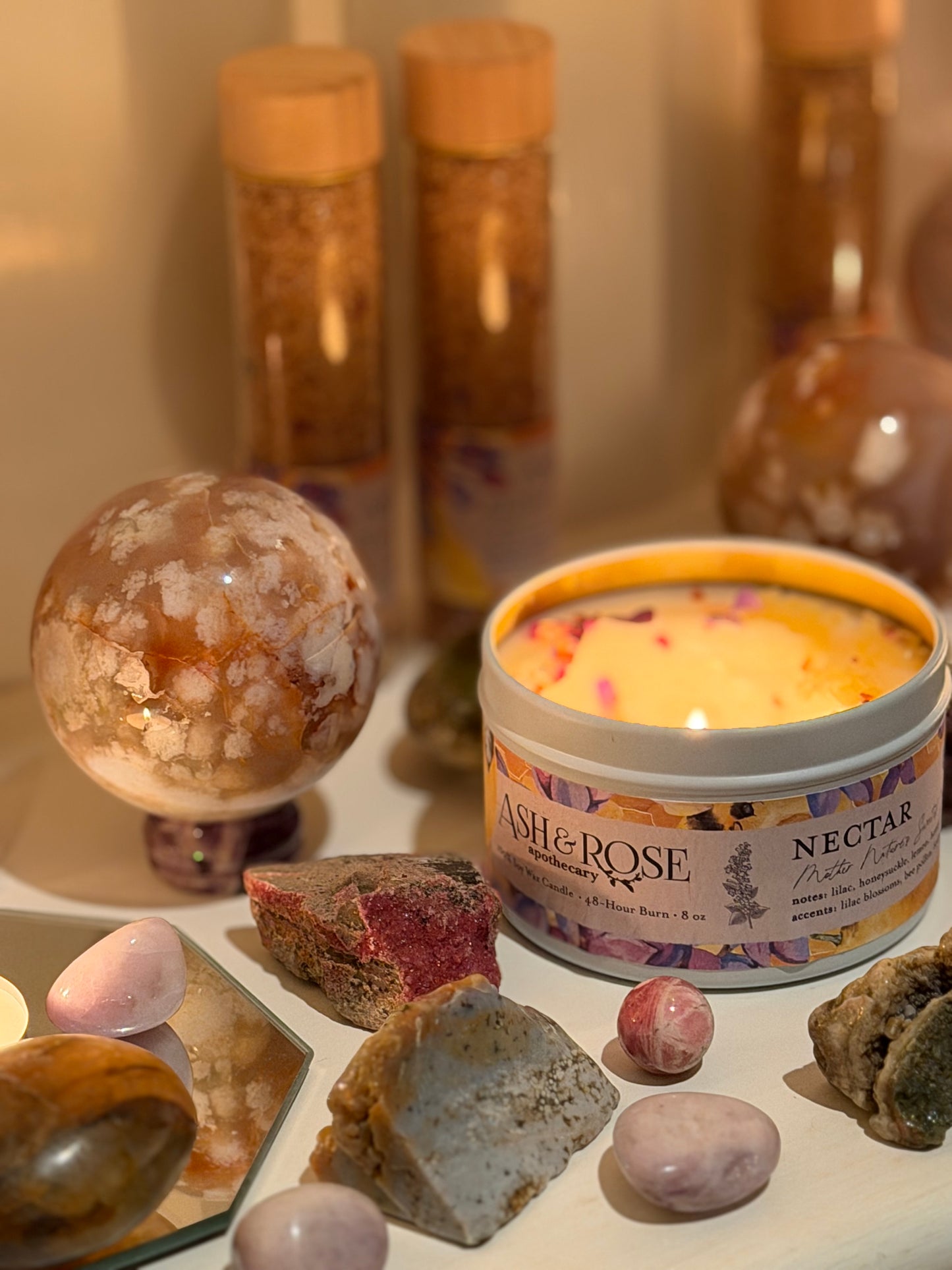 Flower Agate Sphere (2–2.5”) – Gentle Growth & Heart-Led Expansion