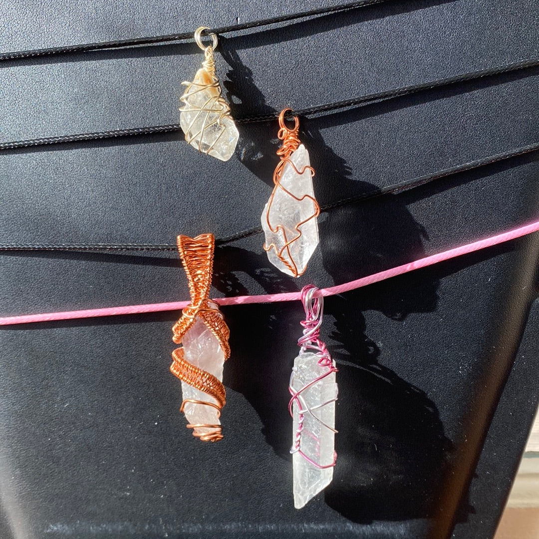 Raw Quartz Wire Wrapped Necklace Collection by Jessica Turner
