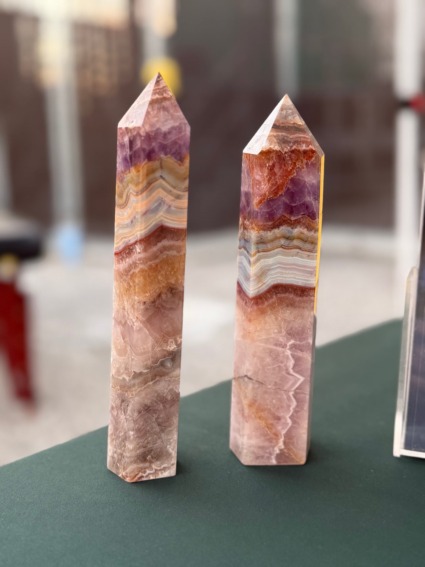 Amethyst Lace Agate Obelisk Tower – 8" Crystal Point