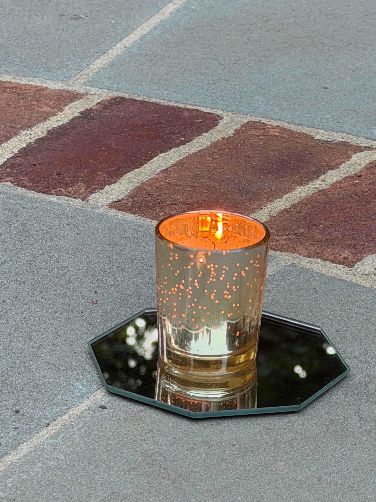 Gold Metallic Glass Votive Candle (unscented)