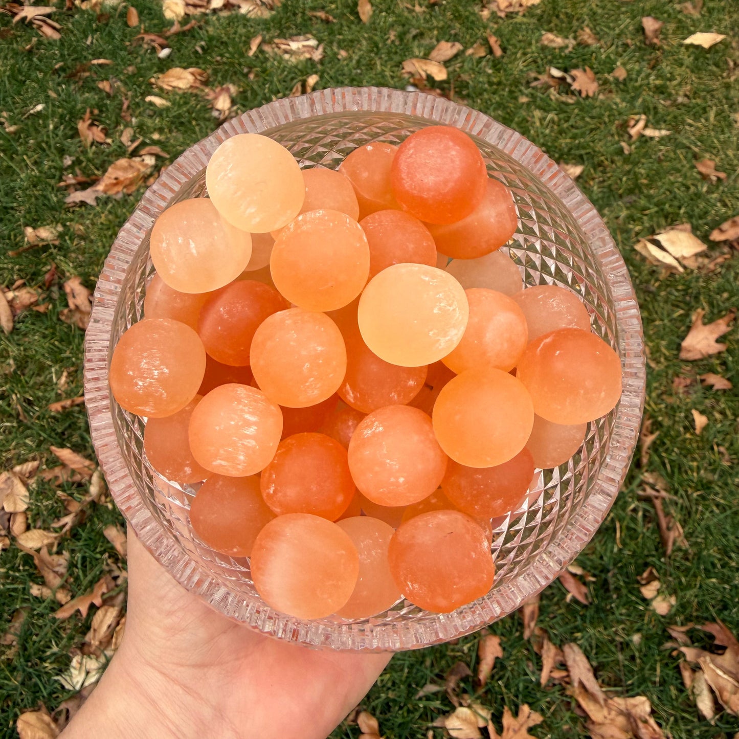 Natural Peach Selenite (Satin Spar) Tumble from Morocco- NEW ARRIVAL!