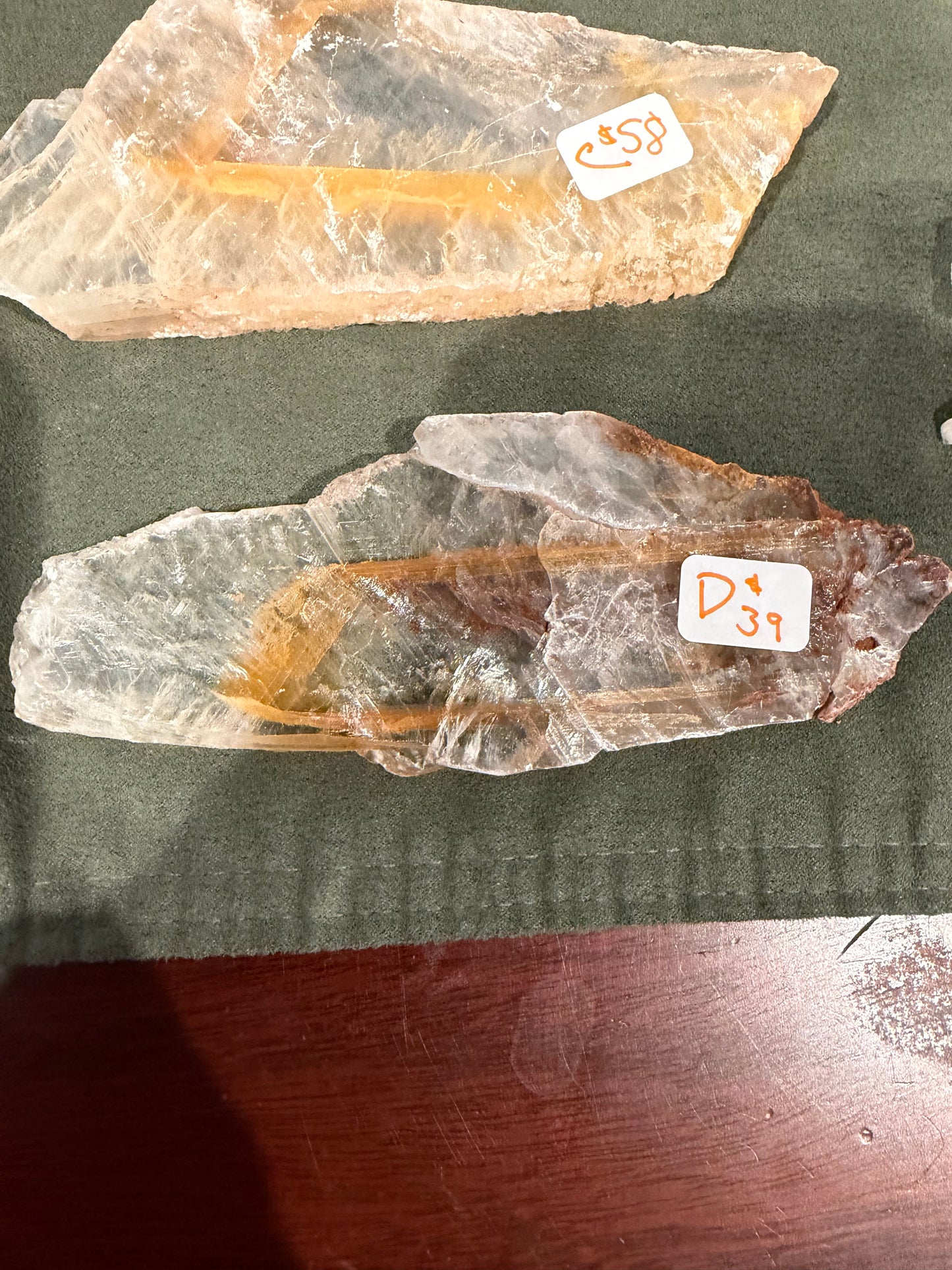 Natural Golden Phantom Selenite from Utah. NEW ARRIVAL!