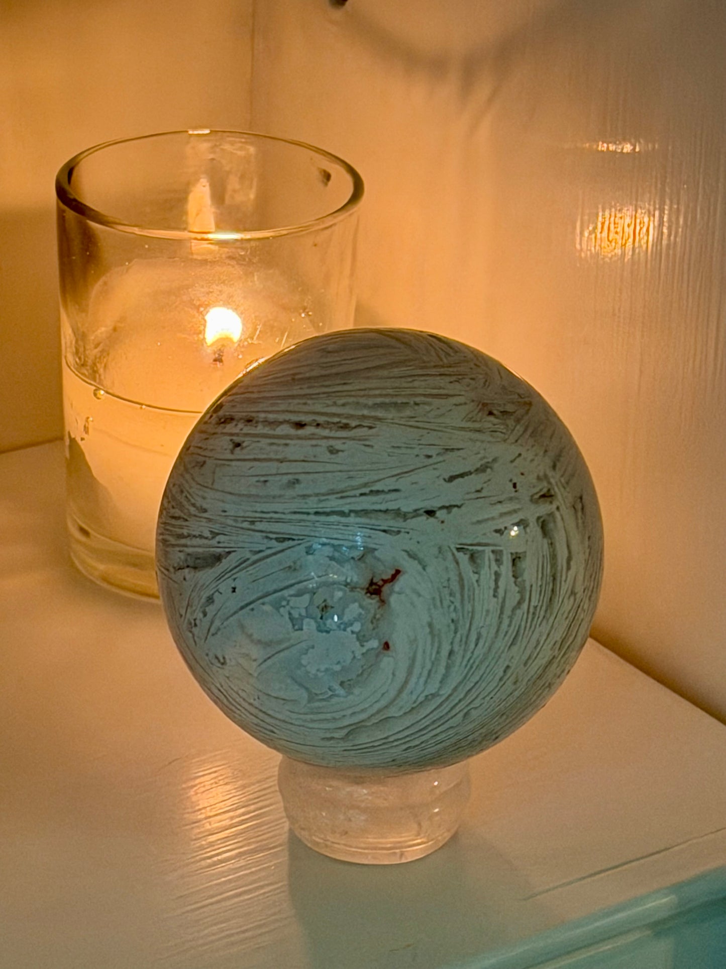 White Crazy Lace Agate Sphere (Mexico)