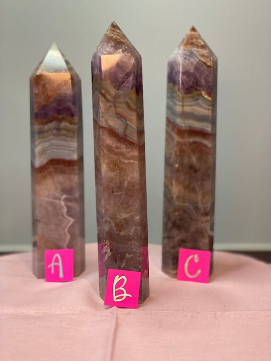 Amethyst Lace Agate Obelisk Tower Point