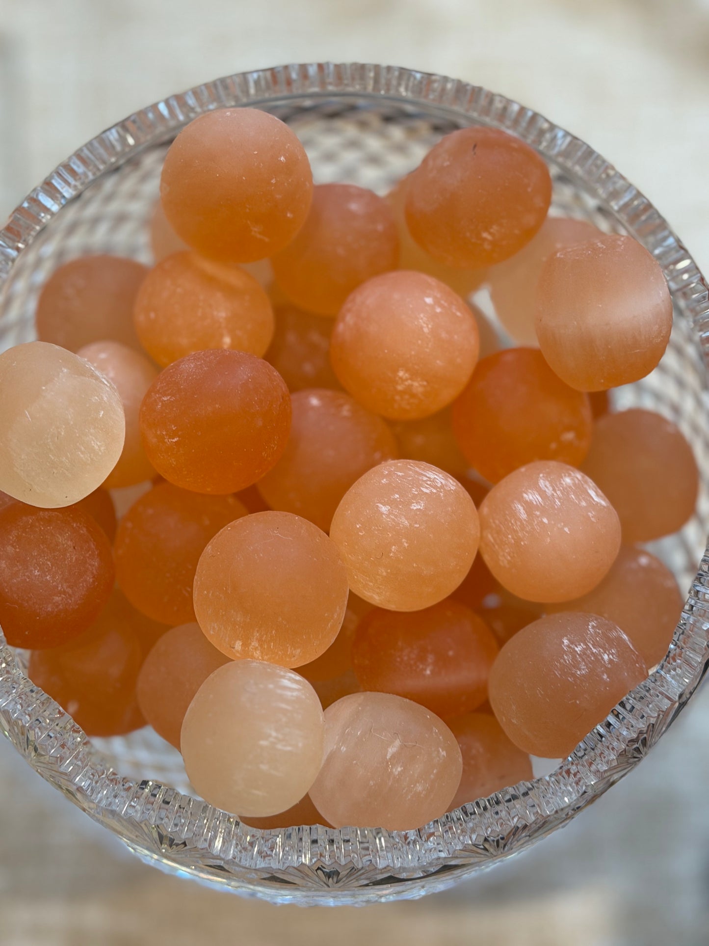 Natural Peach Selenite (Satin Spar) Tumble from Morocco- NEW ARRIVAL!