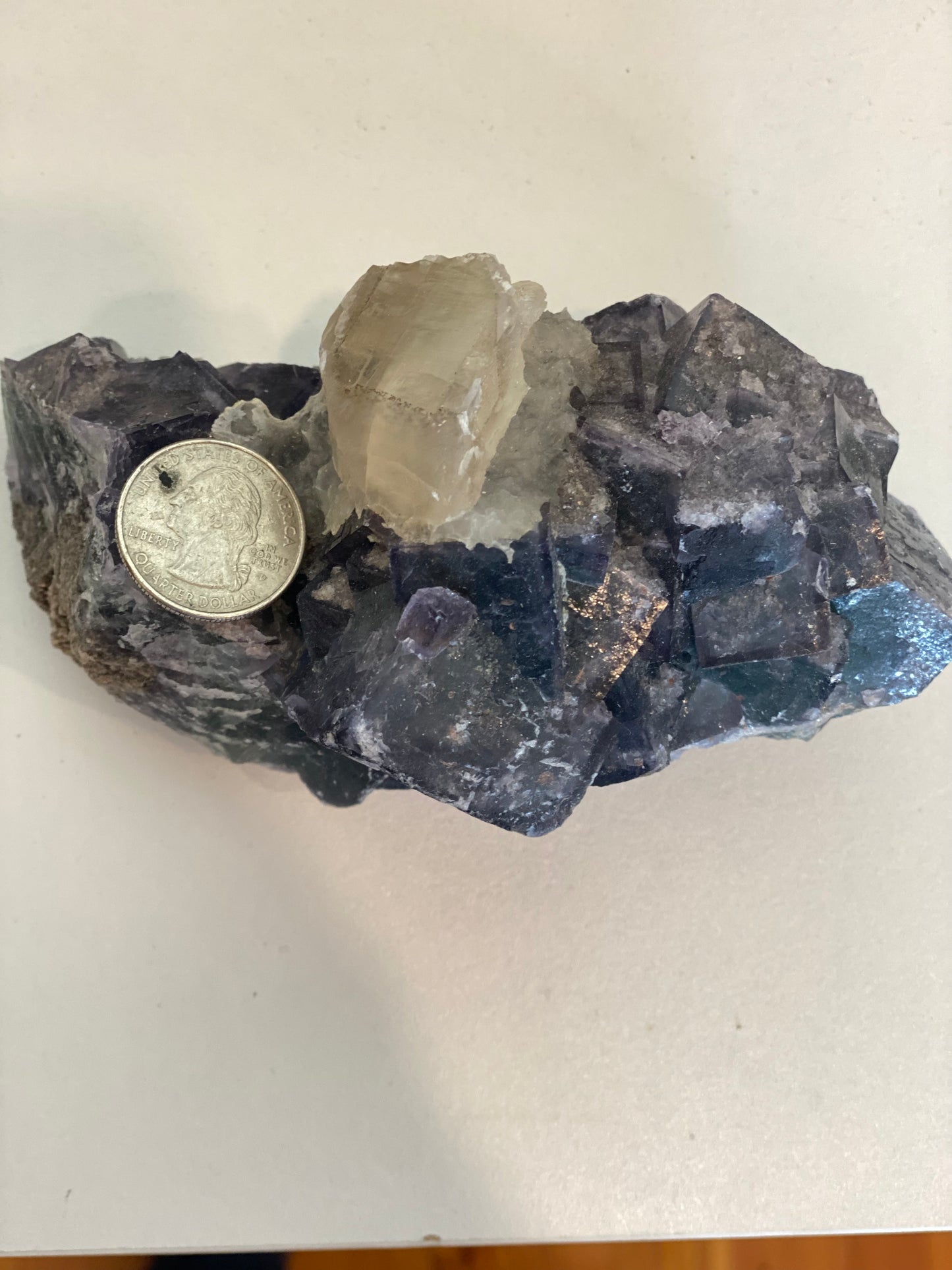 Load image into Gallery viewer, Raw Fluorite Cluster with Quartz
