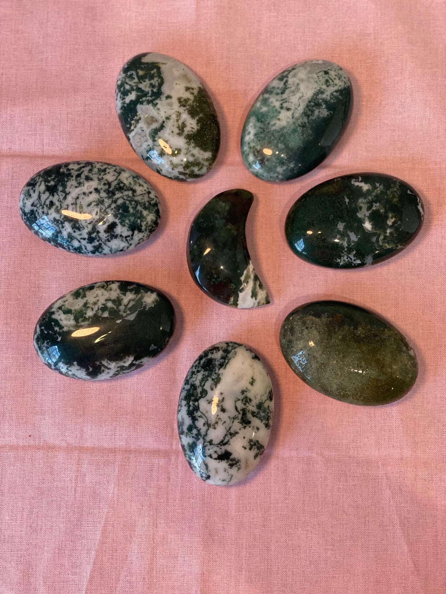 Moss Agate Palm Stone