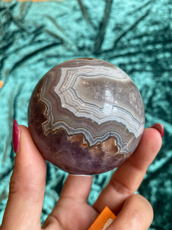 Amethyst Lace Agate Sphere