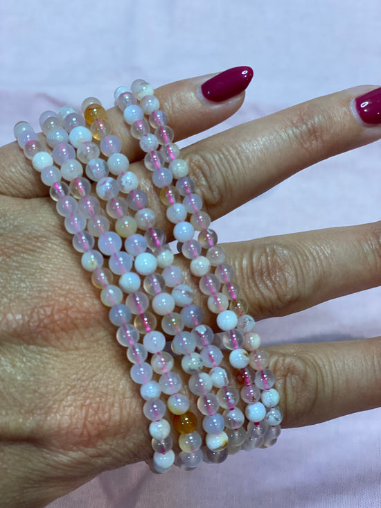 Flower Agate Stretchy Bracelet - Growth, Nurturing & New Beginnings