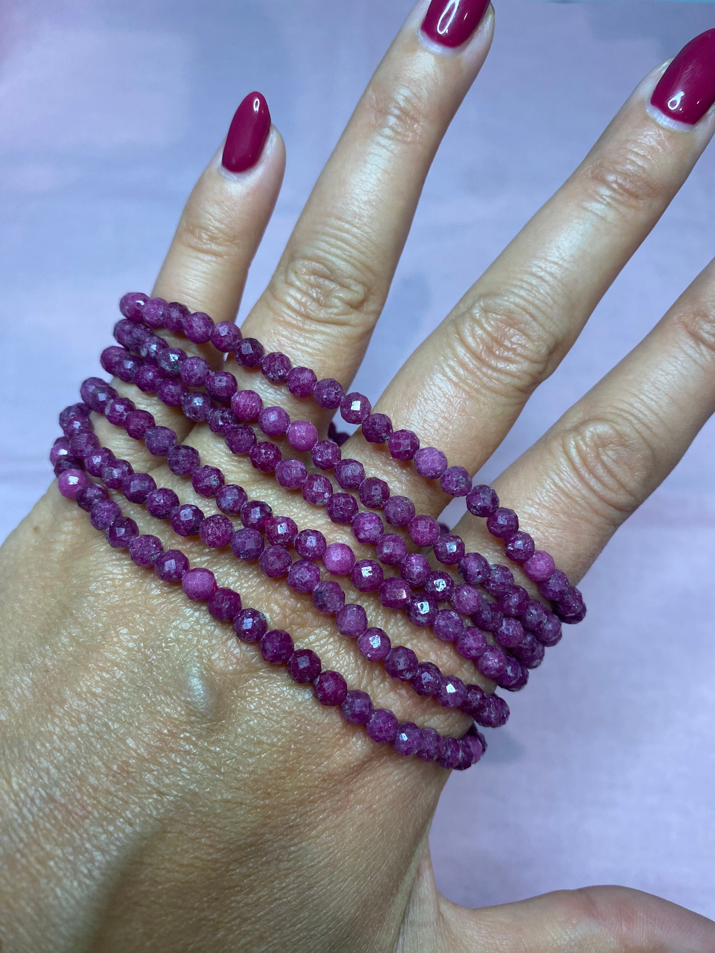 Ruby Stretchy Bracelet - Passion, Vitality & Courage