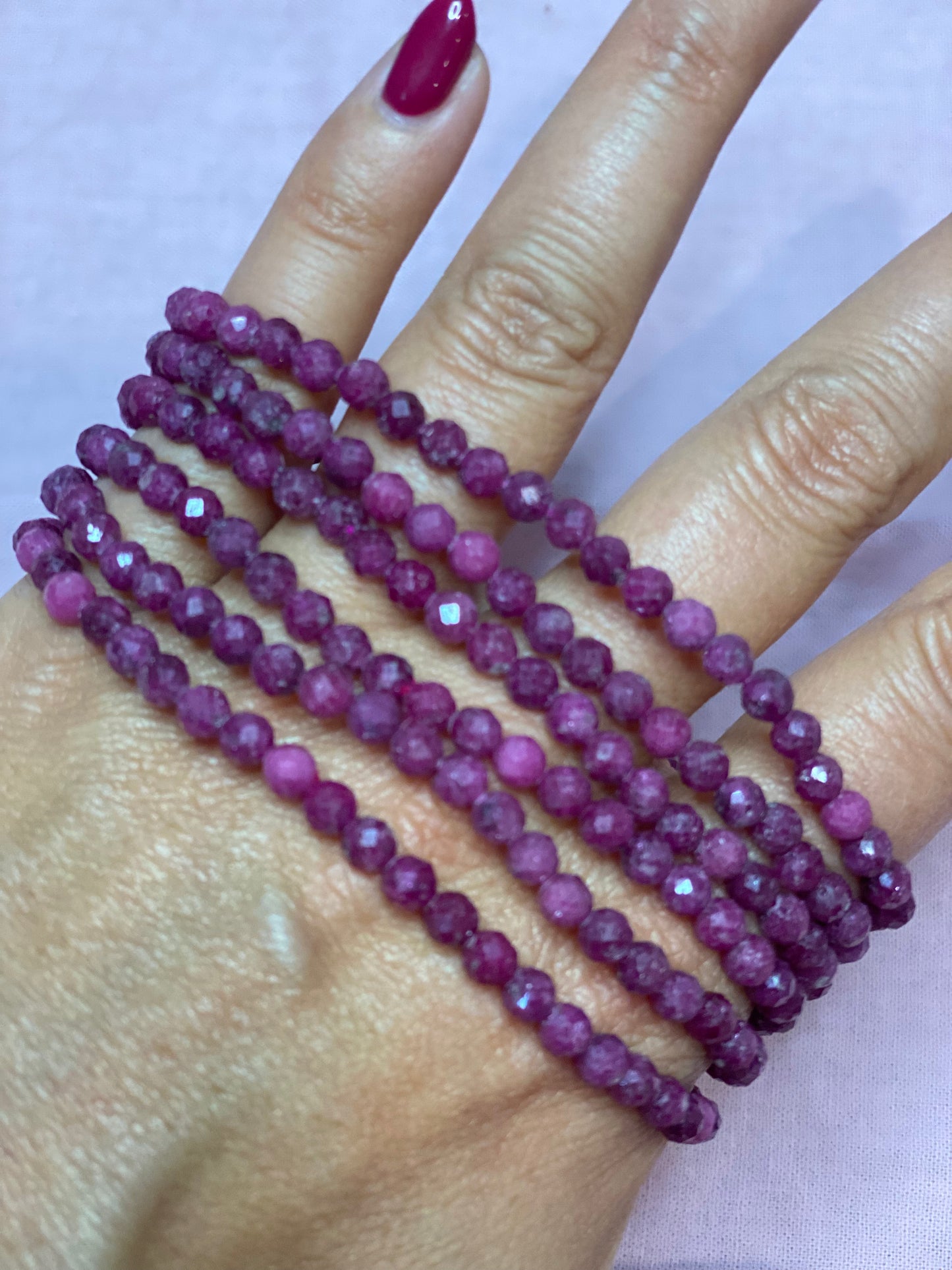 Ruby Stretchy Bracelet - Passion, Vitality & Courage
