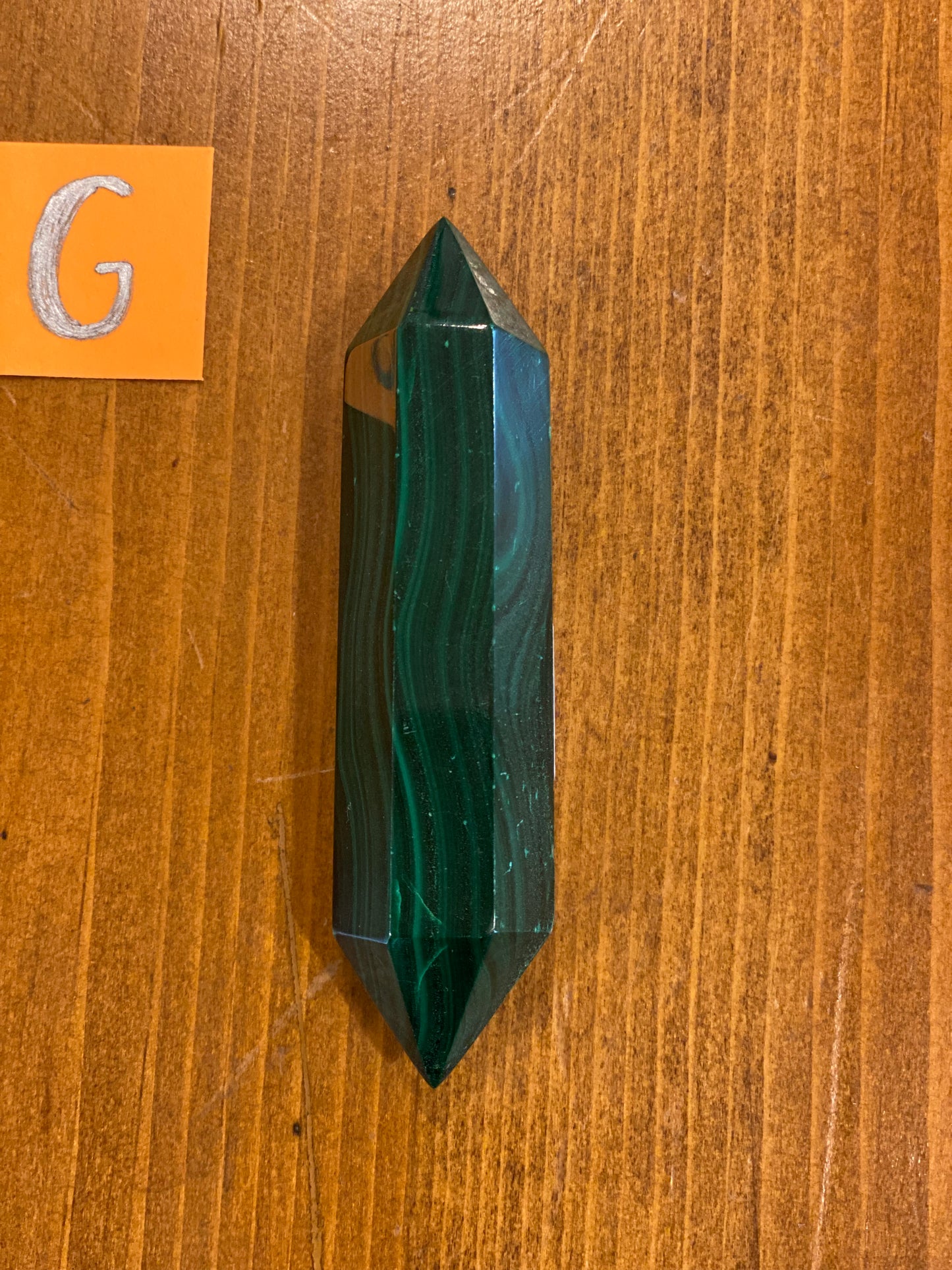 Load image into Gallery viewer, Malachite Double Terminated Point Crystal
