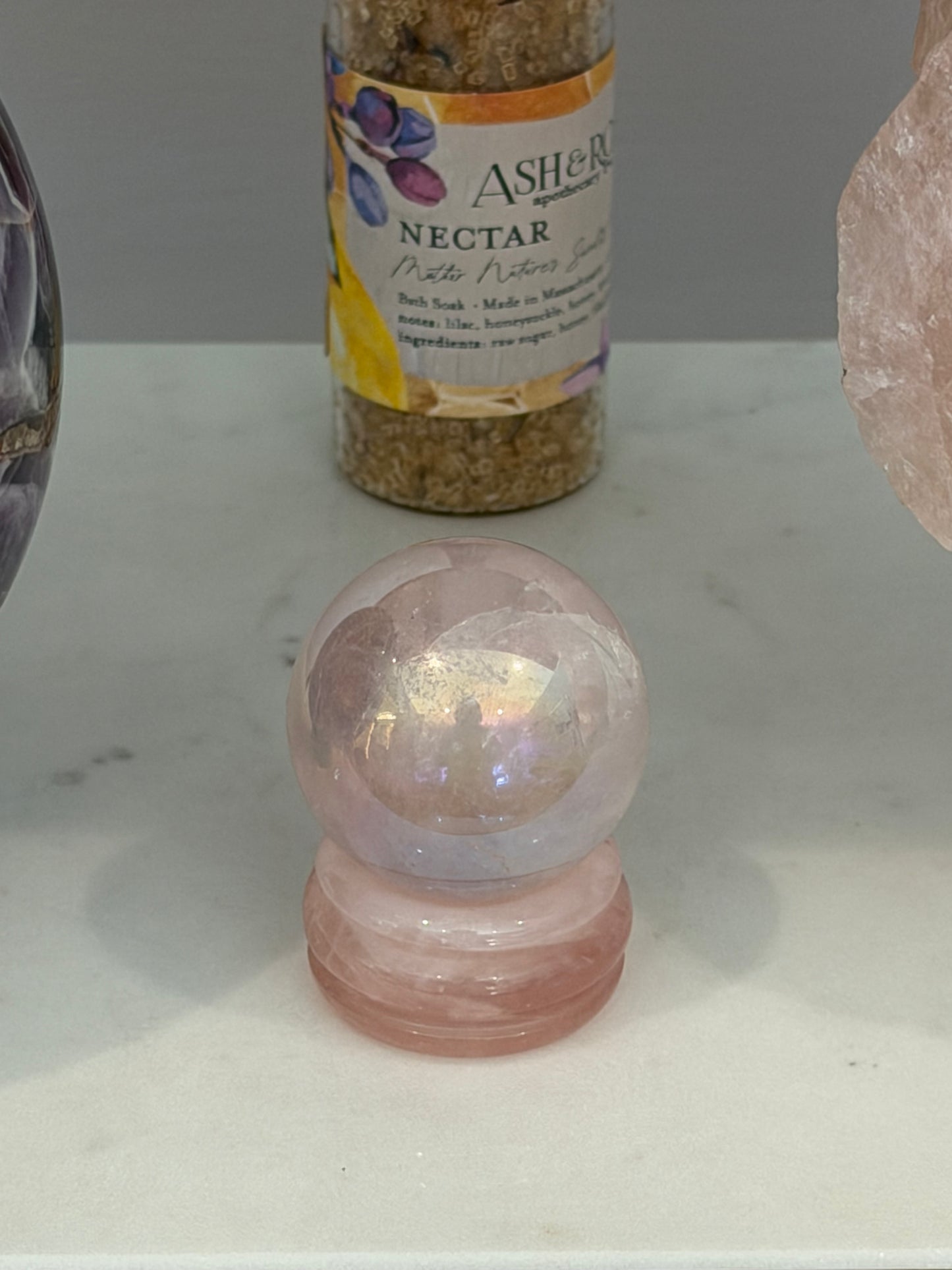 Angel Aura Rose Quartz Sphere