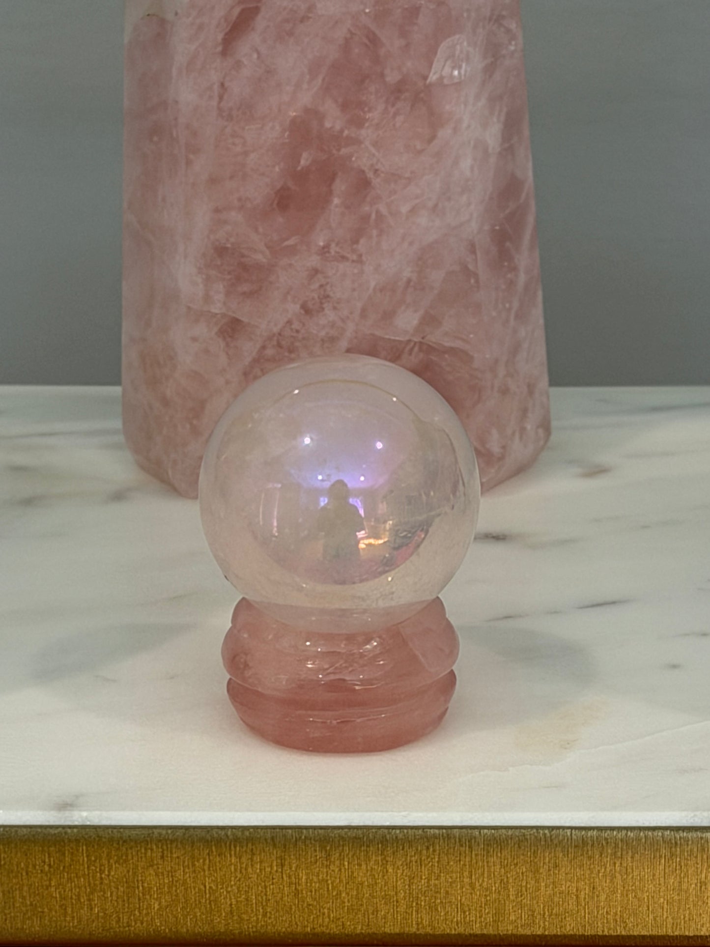 Angel Aura Rose Quartz Sphere