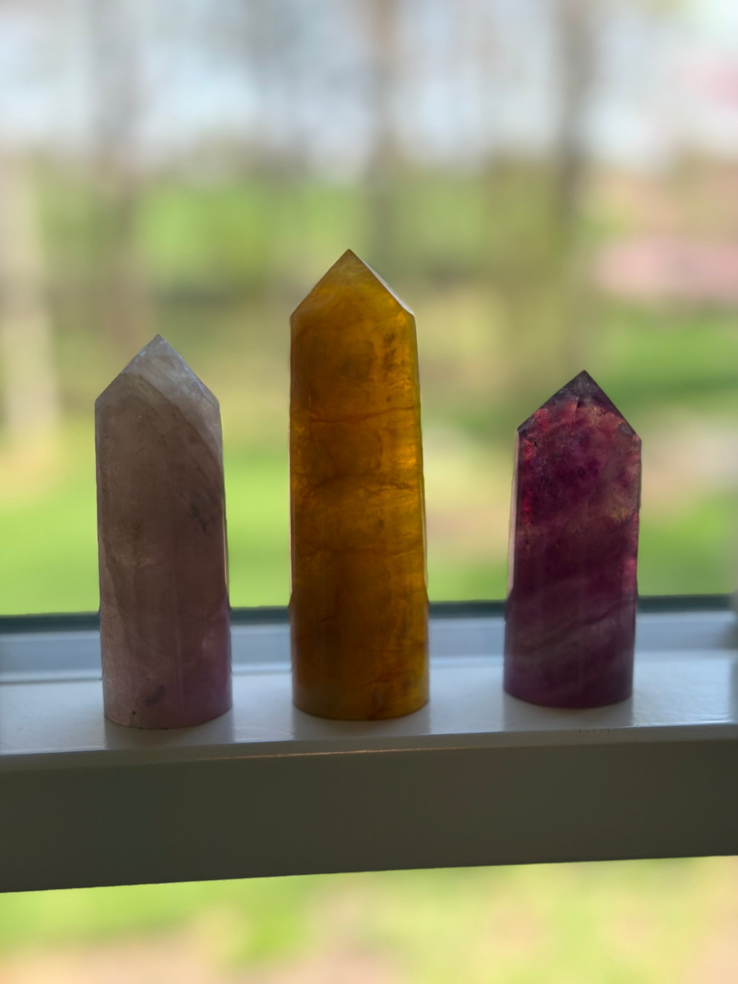 Magenta Fluorite Cylinders Tower