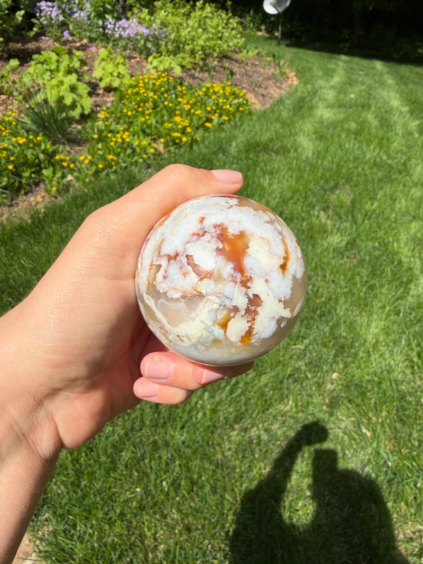 Flower Agate Sphere (2–2.5”) – Gentle Growth & Heart-Led Expansion