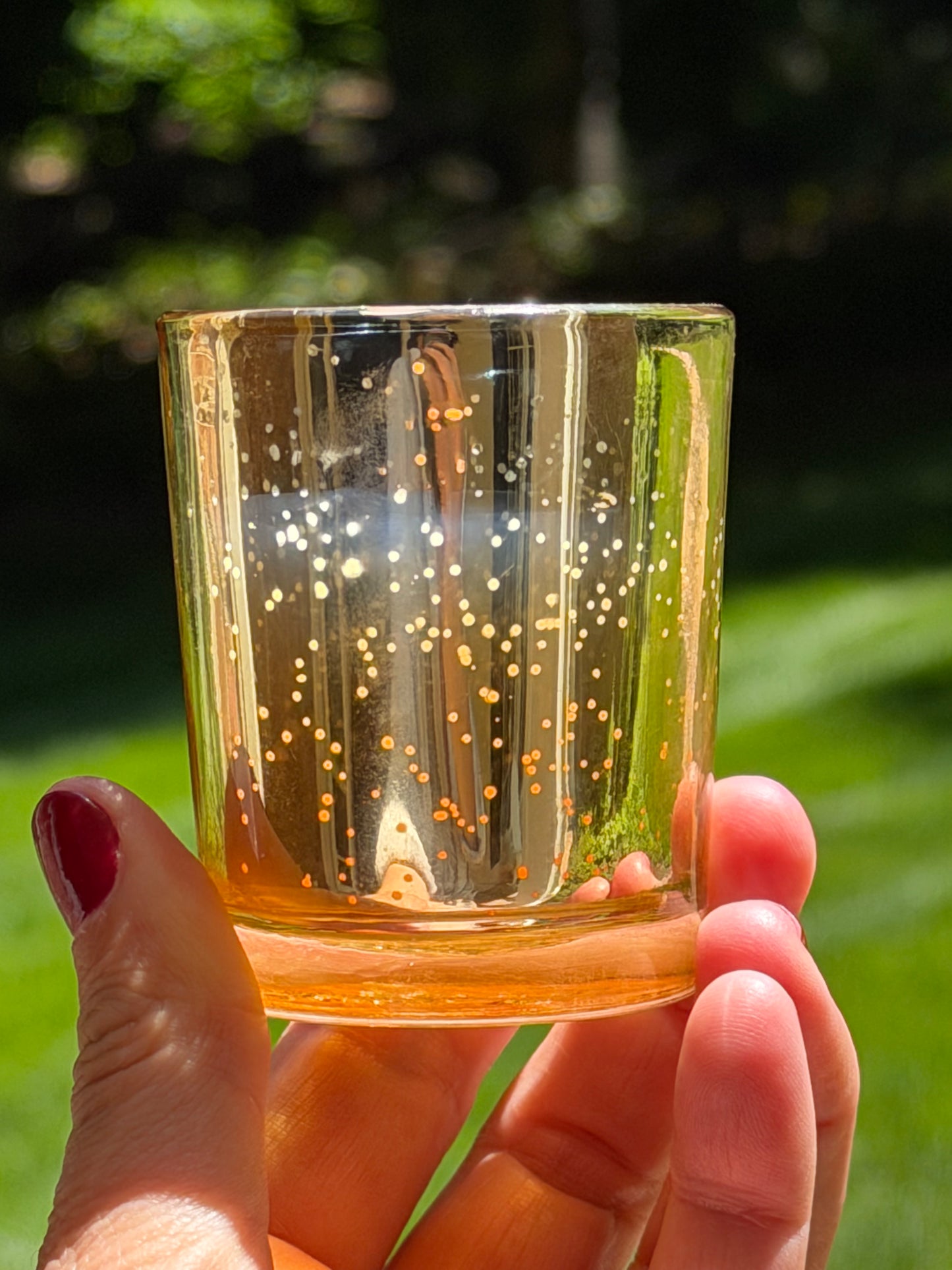Gold Metallic Glass Votive Candle (unscented)