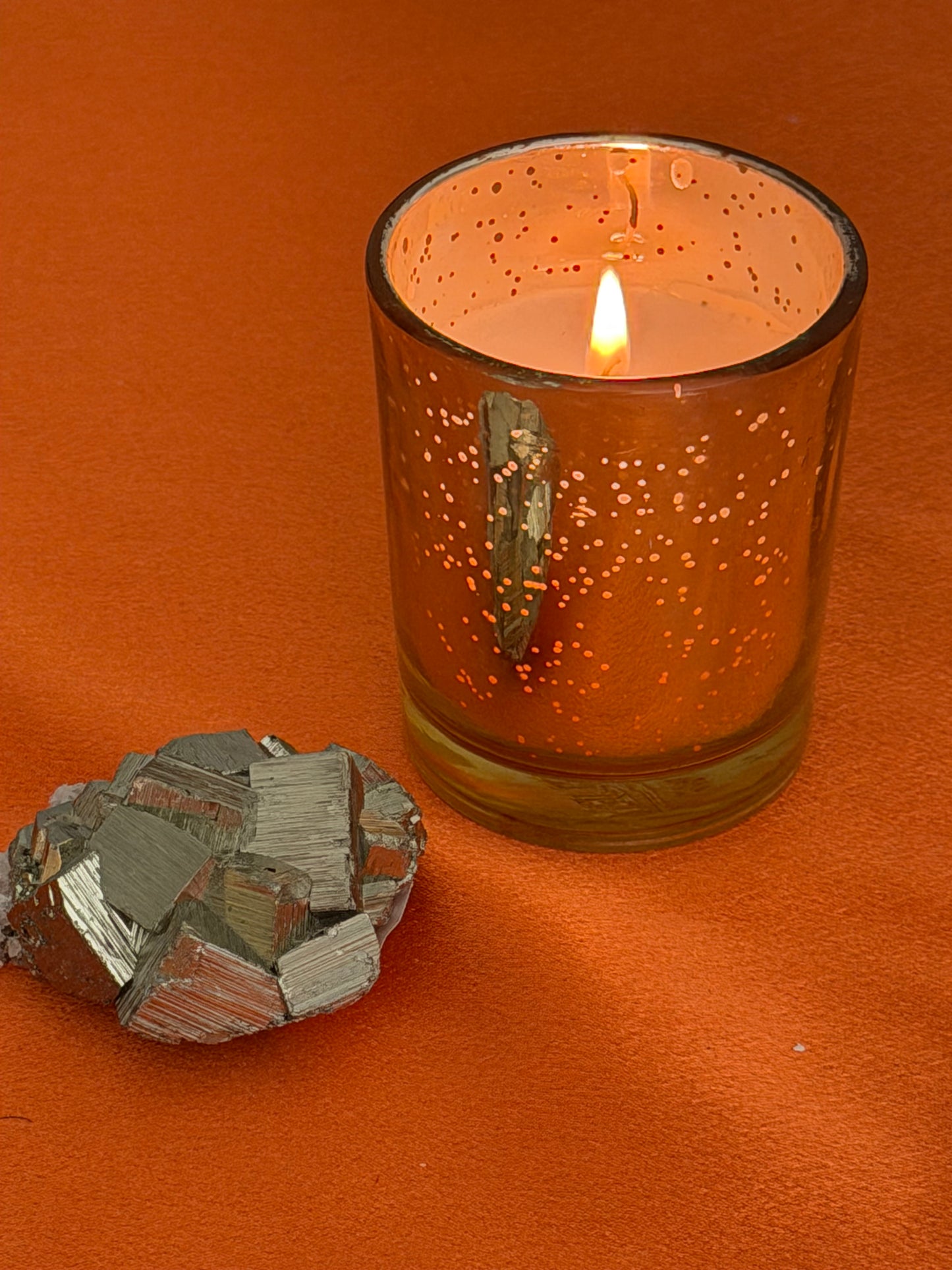 Gold Metallic Glass Votive Candle (unscented)