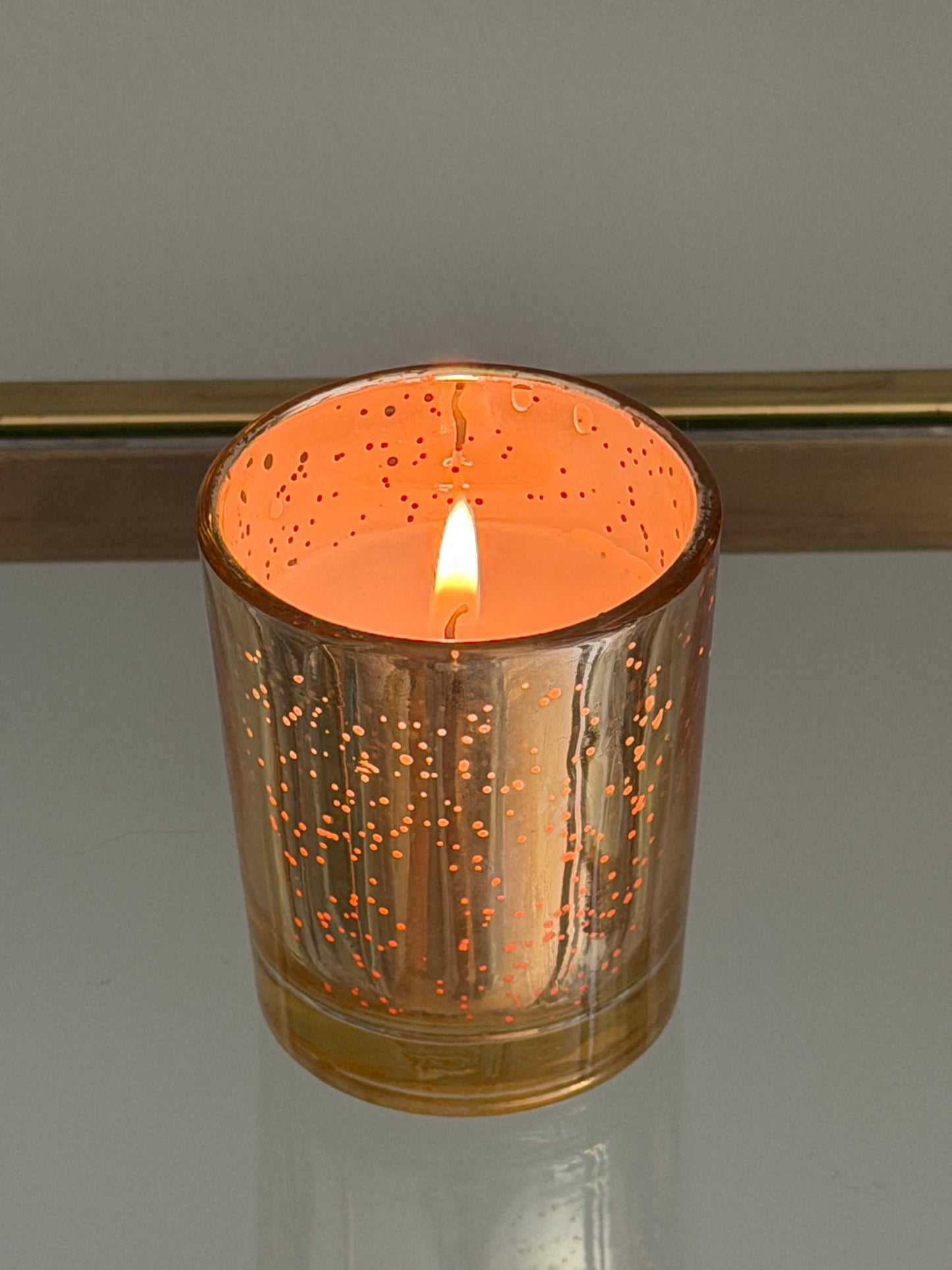 Gold Metallic Glass Votive Candle (unscented)
