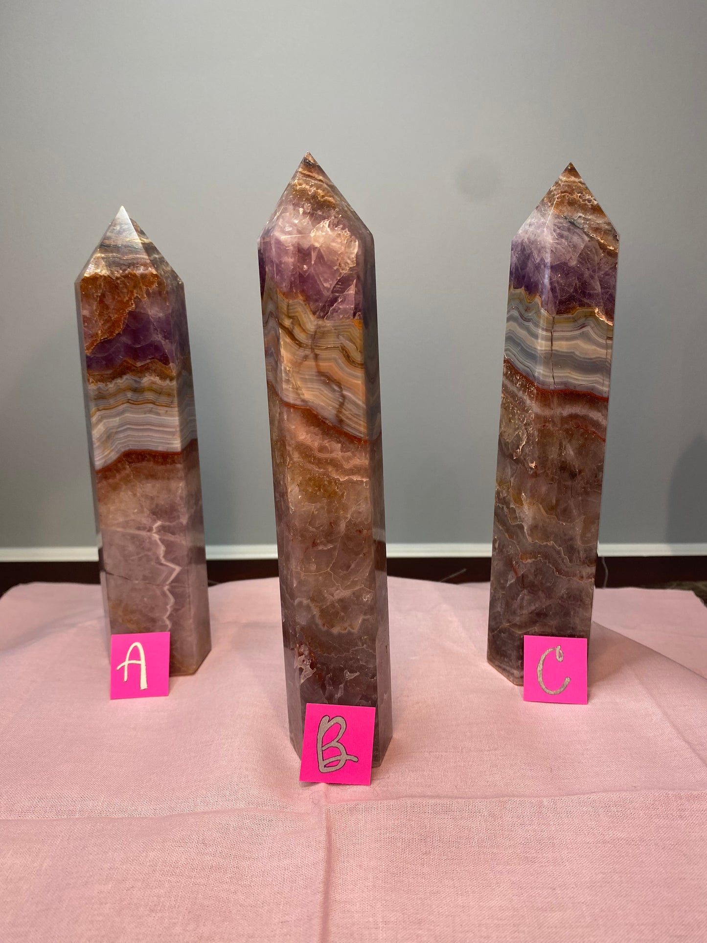 Amethyst Lace Agate Obelisk Tower Point