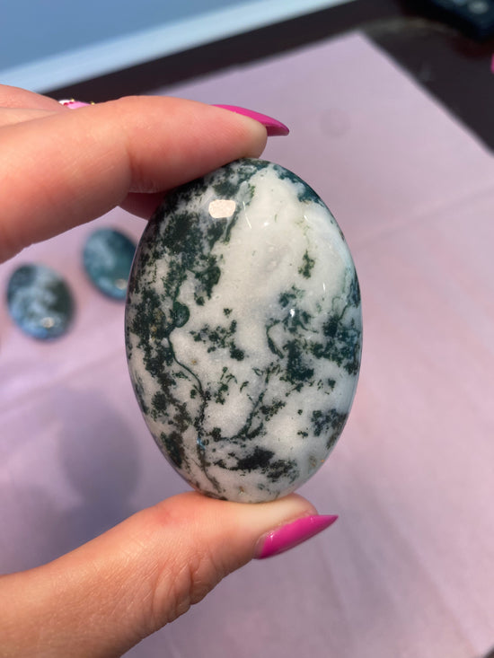 Moss Agate Palm Stone