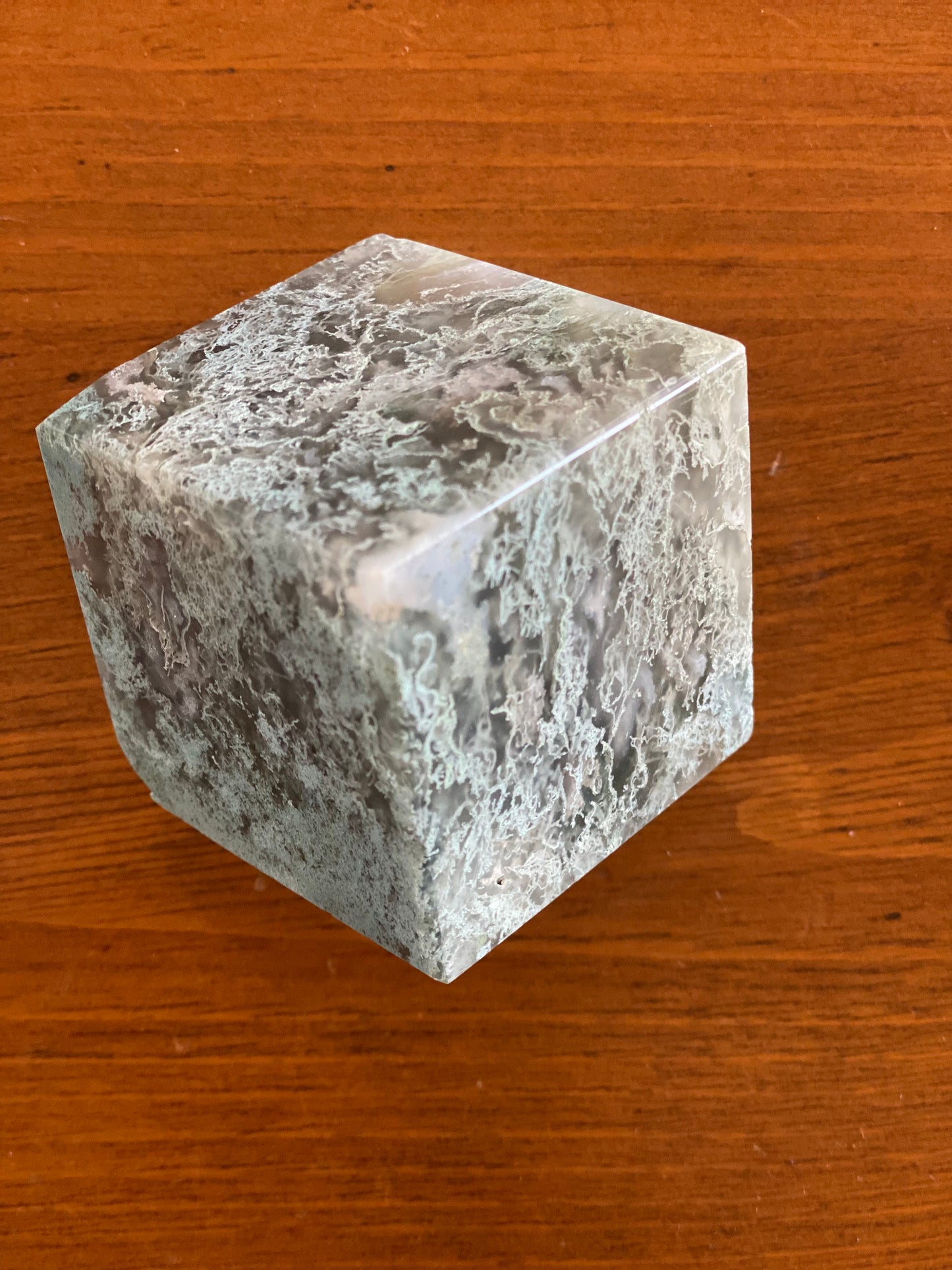 Moss Agate Cube