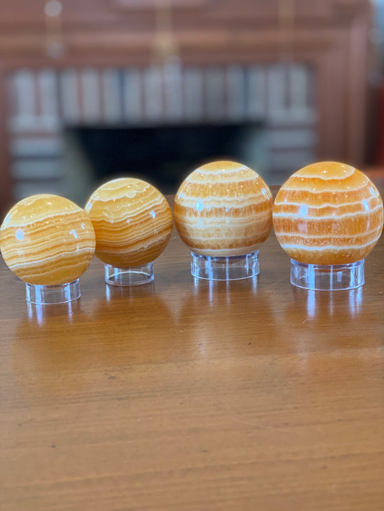 Orange Banded Calcite Spheres
